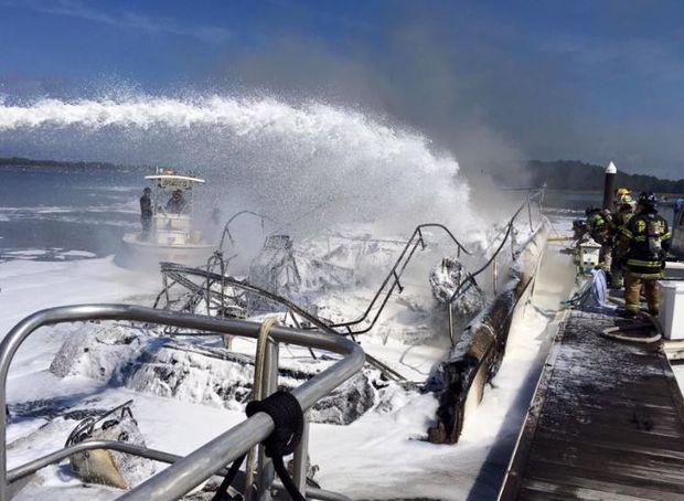 The remains of the yacht. Photo courtesy Galena Vol. Fire Co., Inc.