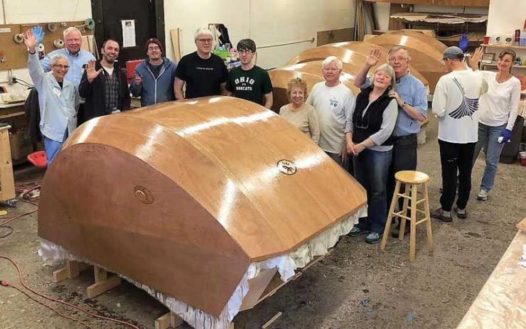 Boat builders turned tear drop trailer builders at Chesapeake Light Craft in Annapolis, MD.