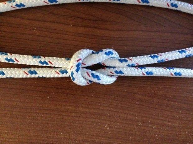 The square knot is easy to tie and can be used to join two lines together.