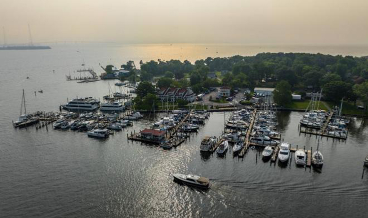 annapolis landing marina drone shot
