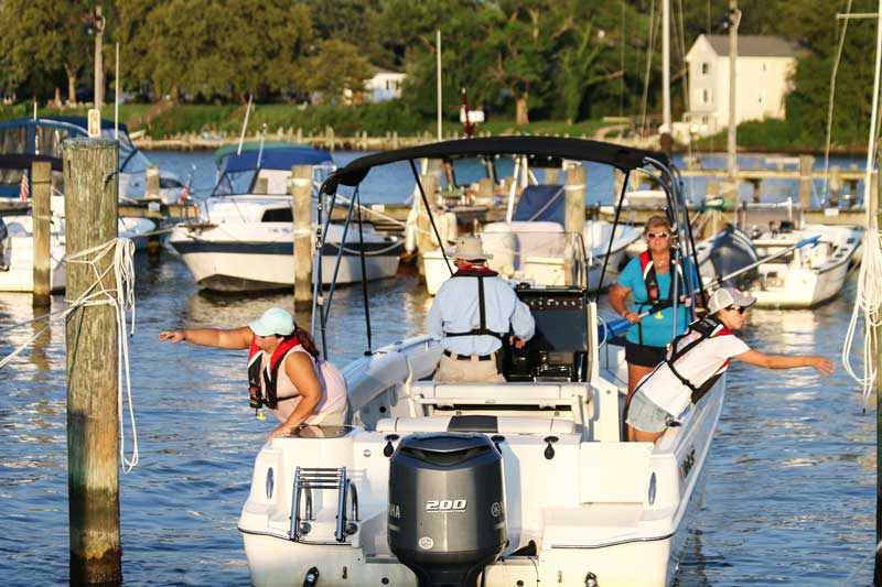 "Women Making Waves” is one of five courses offered though the BoatUS Foundation’s On-Water Training Program. Image courtesy BoatUS