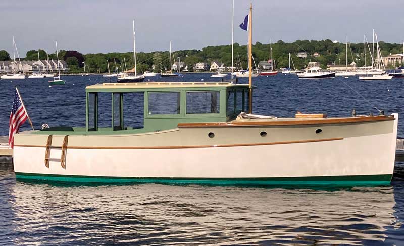 antique wooden powerboat