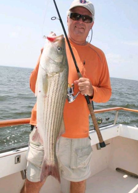 Ken Shultz with an Upper Bay rockfish taken in June. Courtesy Eric Burnley