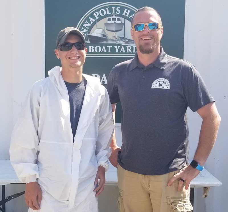 Conner Perreault and Annapolis Harbor Boat Yard owner John Norton, who is also MTAM president. Photo courtesy of MTAM