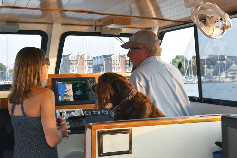 Capt. Mike always teaches crew where the safety equipment is before leaving the dock on his 46-foot boat Full Moon. If if you're not a pro, it's a good practice.