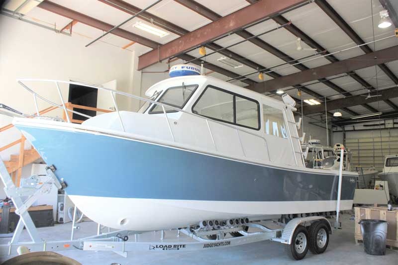 A Judge 27 Chesapeake completed and ready to be delivered to her owner at Judge Yachts in Denton, MD. Photo by Rick Franke