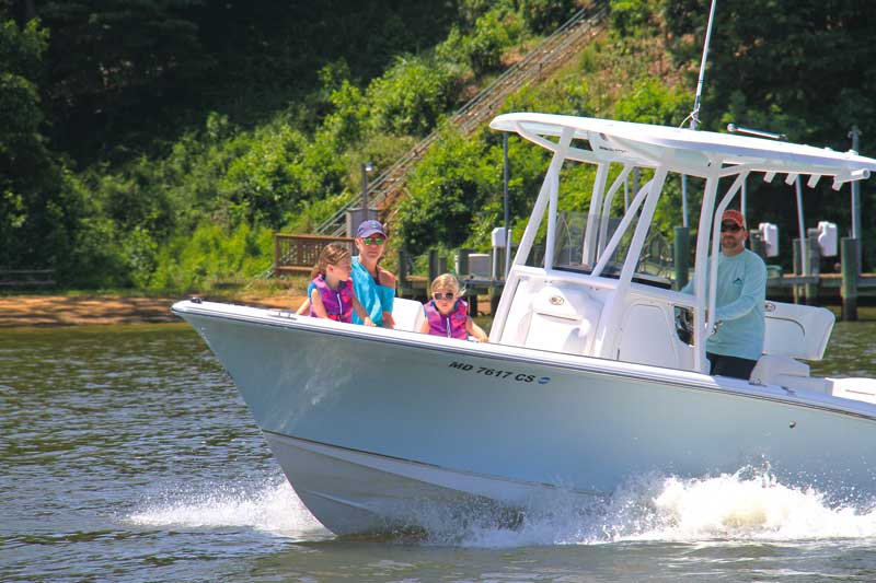 The couple decided that this 23-footer offered them the right combination of fishing and family time onboard.