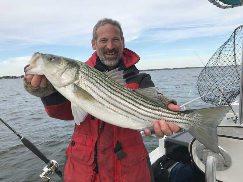 Team captain Lenny Rudow with a 28-inch rockfish last year.