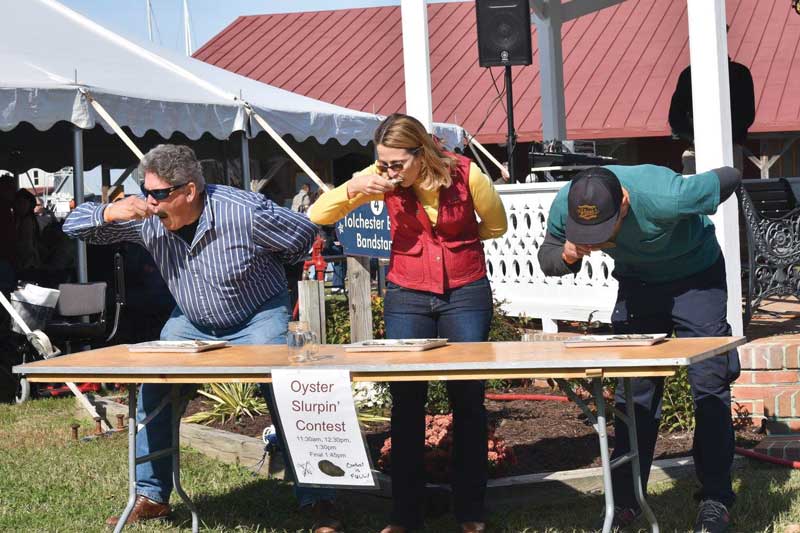 Better bring a bib because some festials, like CBMM's Oysterfst, even have an Oyster Slurpin' Contest. Courtesy CBMM