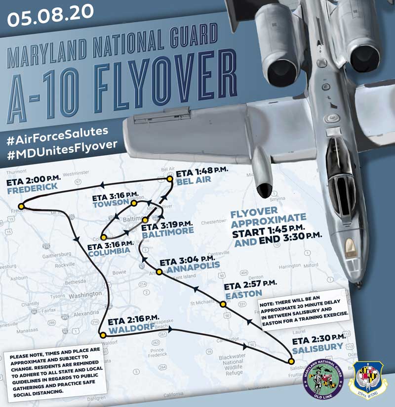 Maryland National Guard A-10 flyover