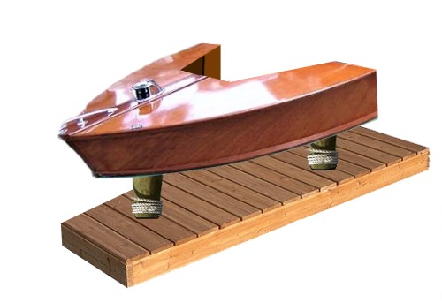 mock up of a nautical art bar created out of an old Whirlwind bow