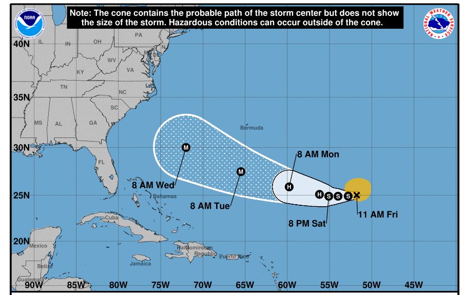 As this is a long-range forecast, the path of Tropical Storm Florence is still highly uncertain. Courtesy NOAA