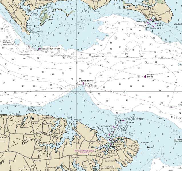 The crew departed from Deltaville (at bottom). Image by NOAA