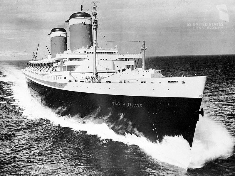 The SS United States was built in 1950-51 and retired in 1969. Courtesy the SS United States Conservancy