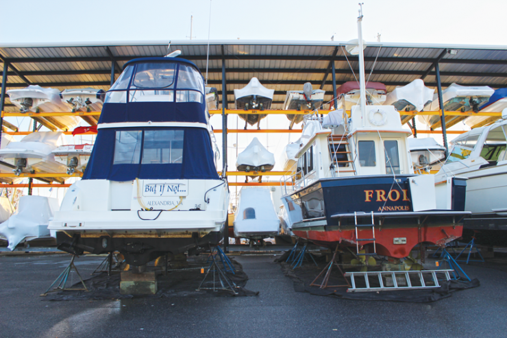 At Bert Jabin Yacht Yard, they have boats of all shapes and sizes. Photo by Laura Carty