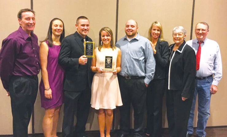 The extended Stewart-Ewancio clan celebrating Courtney's national championship title.