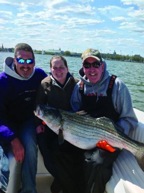 Maryland has a new size limit for its spring trophy striper season: one 35" rockfish per angler per day from April 16 through May 15. Photo by Capt. Chris D. Dollar