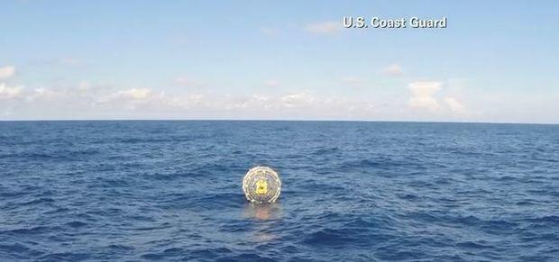 Baluchi's bubble was supposed to work like a hamster wheel in which he would "run" across the ocean. Courtesy USCG