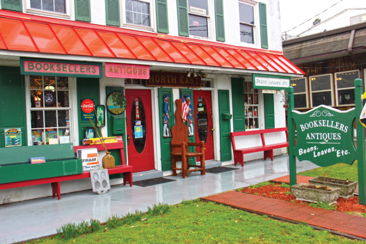 A quaint Main Street shop-front, next to Woody's Crab House.
