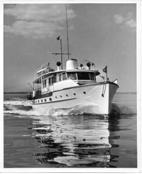 The Trumpy yacht Gretchen. Photo by Morris Rosenfeld, courtesy of the Rosenfeld Collection, Mystic Seaport.