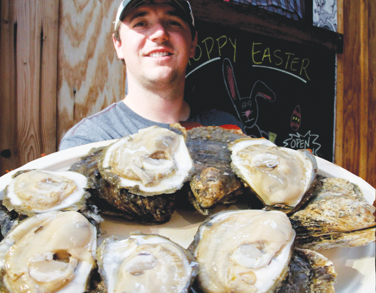 Nick Hargrove and his partner Derek Wilson work 12-14 hours days "in season" catching, cleaning, sorting and delivering their daily catch.