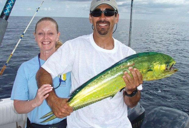 Don Hammond and his Dolphinfish Research Program, with the help of recreational fishermen, have tagged hundreds of mahimahi to better understand these fishes migratory movements in the western Atlantic. Photo courtesy of Dolphinfish Research Program Don Hammond and his Dolphinfish Research Program, with the help of recreational fishermen, have tagged hundreds of mahimahi to better understand these fishes migratory movements in the western Atlantic. Photo courtesy of Dolphinfish Research Program