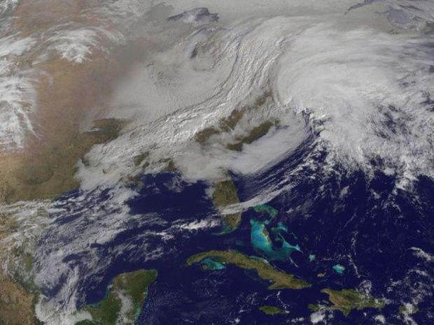 The makings of a nor'easter. Image courtesy of NASA The makings of a nor'easter. Image courtesy of NASA