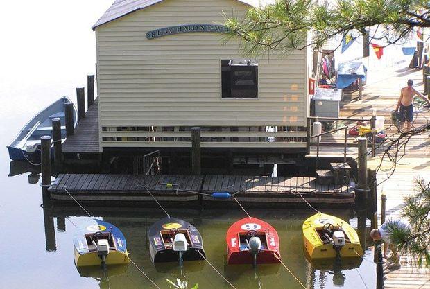 The original four Bluefeld boats before the Founder's Cup Race in 2008.