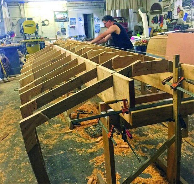 A 26-foot electric powered launch being built for Omega Yachts takes shape in the shop of Classic Restoration and Vintage Craft Boat Supply in Philadelphia, PA. A 26-foot electric powered launch being built for Omega Yachts takes shape in the shop of Classic Restoration and Vintage Craft Boat Supply in Philadelphia, PA.
