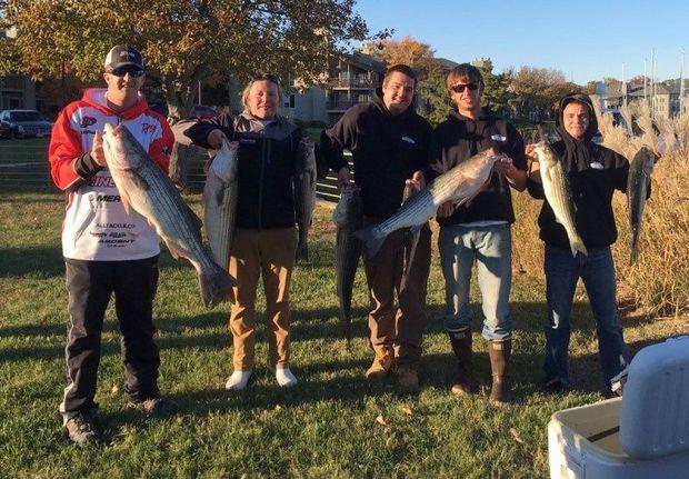 Bryan Schmitt (left) earned 1st place in the 2016 Rockgiving Tournament with this 21.4 pounder. Joe Cox and the crew of Sporting Wood (right) took 3rd place as well as sweeping the Calcuttas. Sporting Wood donated $1000 of their winnings to the Bowen foundation for Autism! Photo courtesy of Capt. Joe Cox