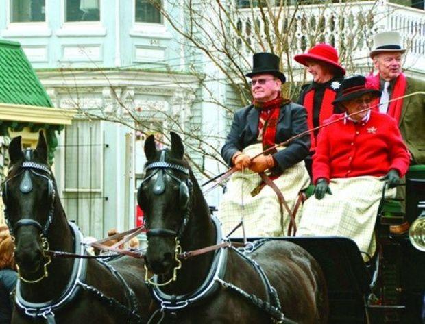 Horse-drawn carriages, kids riding llamas, log canoes on wheels... so much to see at the Talbot Street Christmas Parade in St. Michaels.