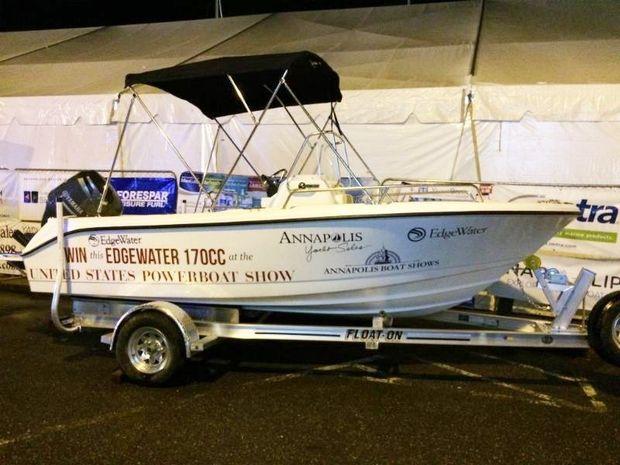 The Grand Prize boat at the U.S. Powerboat Show in October. Courtesy Annapolis Boat Shows