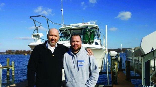 Tad MacGowan (left) with Andrew Clothier, captain of Chumbucket. Tad MacGowan (left) with Andrew Clothier, captain of Chumbucket.