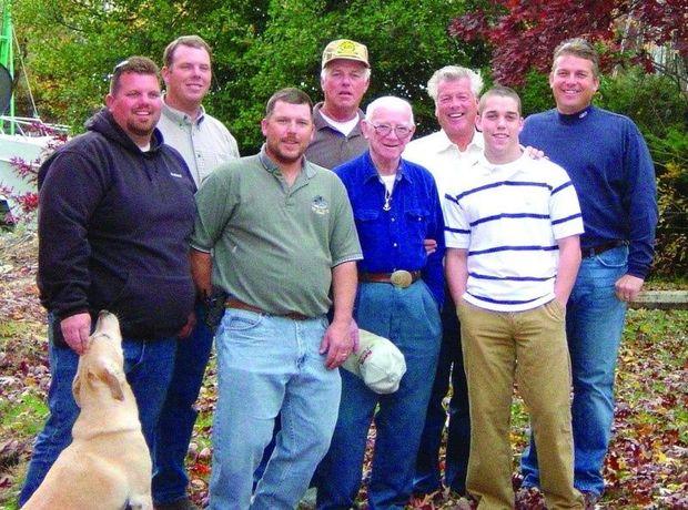 The Deckelman Boys (L-R) Bill, Mort Jr., Jeffrey, Mort Sr., John-AKA Curley, Jack II, Jack IV, and Jack III. Photo by Laura Wilmoth