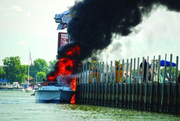 No one expects a fire onboard, but just in case... Are your fire extinguishers charged and properly mounted? Photo by John McDevitt No one expects a fire onboard, but just in case... Are your fire extinguishers charged and properly mounted? Photo by John McDevitt