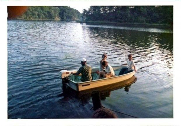 My grandfather taking some family for a boat ride one summer day in the 1970s