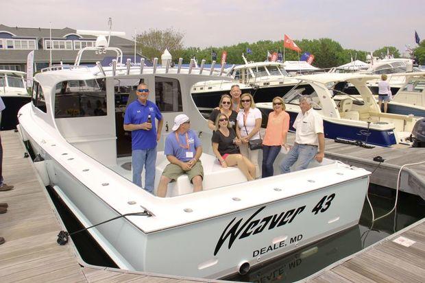 The crew of Weaver Boatworks on the new Weaver 43.