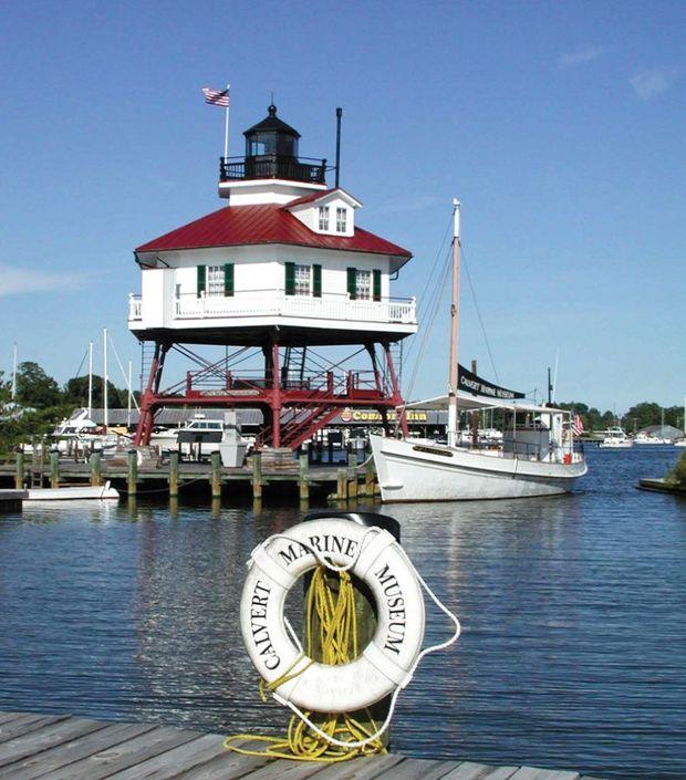 Drum Point Light at the Calvert Marine Museum. Photo courtesy of CMM