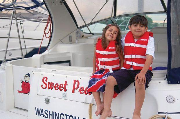 You can help children get a right-sized life jacket for the day or weekend with help from the BoatU.S. Foundation Life Jacket Loaner Program. Photo courtesy of BoatU.S.