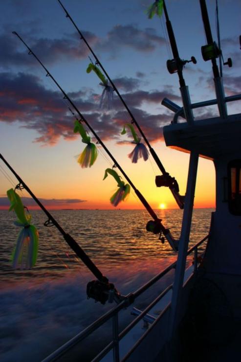 Heading out to the Bay from Happy Harbor Restaurant at sunrise.