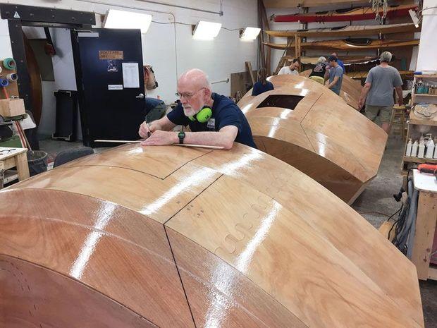 Building a teardrop trailer in the Chesapeake Light Craft shop in Annapolis, MD.