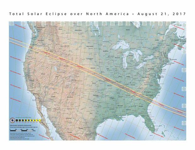 Maryland will experience a partial eclipse that will obscure about 80 percent of the sun at peak. Map courtesy of NASA Maryland will experience a partial eclipse that will obscure about 80 percent of the sun at peak. Map courtesy of NASA