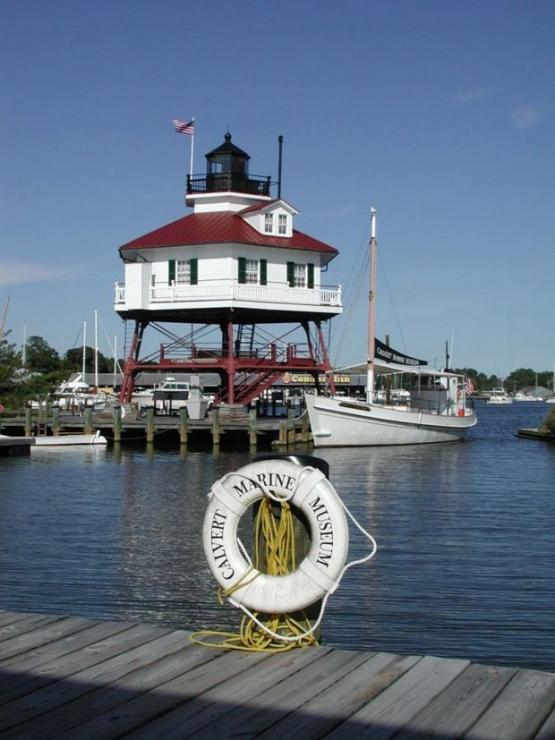 The Drum Point Lighthouse at the Calvert Marine Museum. Photo courtesy CMM