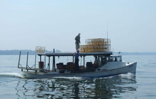 Crabbers underway on the Eastern Shore. Photo by Suzanne Einstein