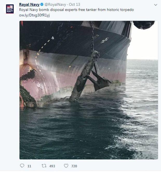 Photo posted to Twitter by the Royal Navy