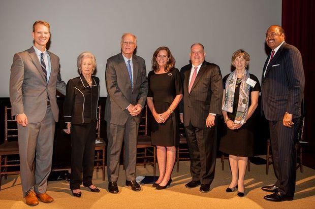 L to R: Chesapeake Conservancy President and CEO Joel Dunn, Host Committee Chair Elinor Farquhar, Chesapeake Conservancy Board of Directors Chairman Douglas Wheeler, First Lady of Virginia Dorothy McAuliffe, Maryland Governor Larry Hogan, Mount Vernon Ladies’ Association Regent Mrs. Coulson, and Microsoft's Vice President for U.S. Government Affairs Fred Humphries. Photo by Peter Turcik L to R: Chesapeake Conservancy President and CEO Joel Dunn, Host Committee Chair Elinor Farquhar, Chesapeake Conservancy Board of Directors Chairman Douglas Wheeler, First Lady of Virginia Dorothy McAuliffe, Maryland Governor Larry Hogan, Mount Vernon Ladies’ Association Regent Mrs. Coulson, and Microsoft's Vice President for U.S. Government Affairs Fred Humphries. Photo by Peter Turcik