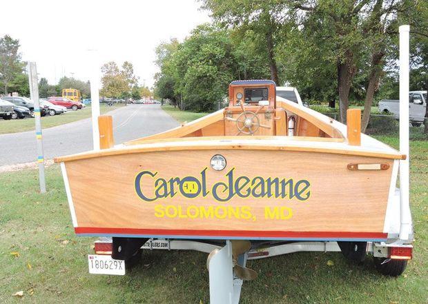 The electric-powered crab scrape Carol Jeanne, built at Calvert Marine Museum in Solomons, MD, all ready to participate in the Electric Boat Marathon the Wye River.