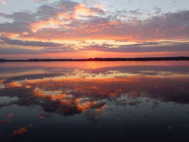 Sunrise, South Edisto River anchorage.