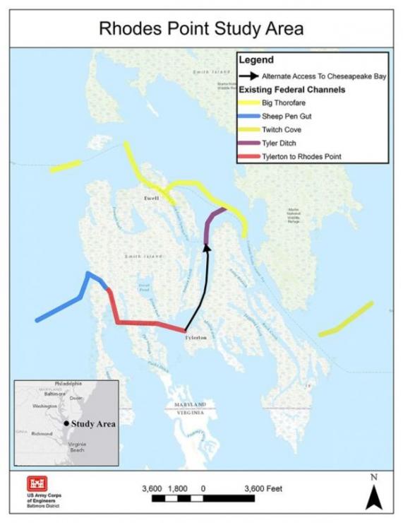 Rhodes Point Study Area. Image courtesy U.S. Army Corps of Engineers, Baltimore District Rhodes Point Study Area. Image courtesy U.S. Army Corps of Engineers, Baltimore District