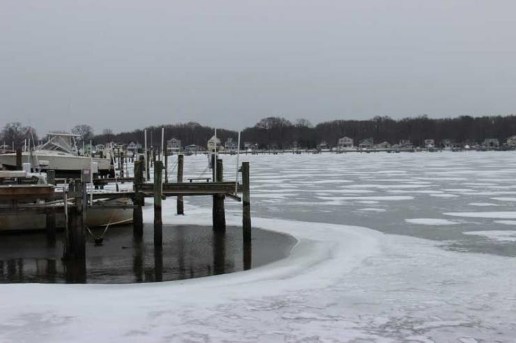 Icy conditions on Seneca Creek in the Northern Bay.